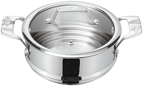 Stellar Horwood - STM12 - Insert pour Cuisson à Vapeur, pour casseroles de 16/18 / 20 cm, avec Couvercle en Verre avec système Anti-Gouttes, Argent