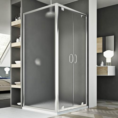 Idralite Sintesi Duo 2 Türen Duschkabine 120x80 ÖF. 120 cm H185 Strukturglas