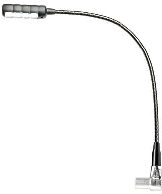 Adam Hall Stands SLED 1 ULTRA XLR 3 A - Gewinkelte 3-pol XLR Schwanenhalsleuchte mit 4 COB LEDs, Leselampe, schwarz