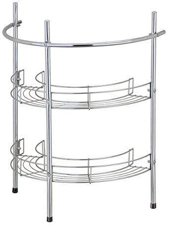 EHC Under Basin Chrome Bathroom 2 Tier Sink Storage Rack Unit Shelf & Towel Rail, Multi-Colour
