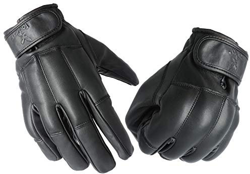 TacFirst SECURITY Quarzhandschuhe H004, schnitthemmende Quarz-Sand echtleder Security Handschuhe, Schwarz, XS