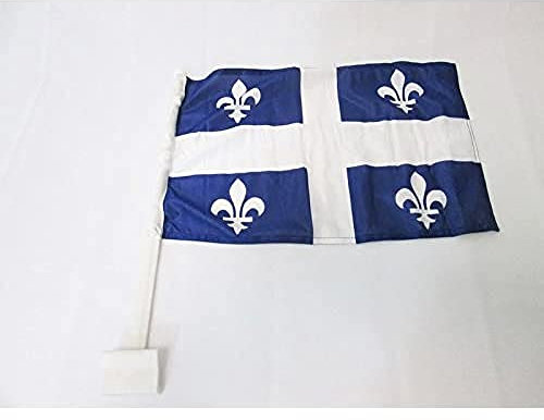 AZ FLAG Bandera de Coche Quebec 45x30cm - Banderina Auto Provincia Canadá De Quebec 30 x 45 cm, Banderita ventana coche, Car Flag