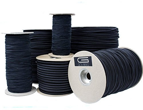 Golberg Black Shock Cord, Bungee Cord - (5/16 Inch x 50 Feet)