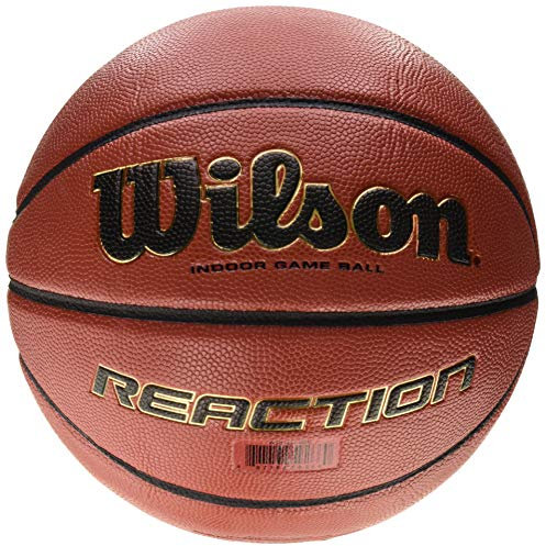 Wilson All Surface-Basketball, Wettkampf, Sportparkett, Größe 6, REACTION, Braun, WTB1237XBDBB