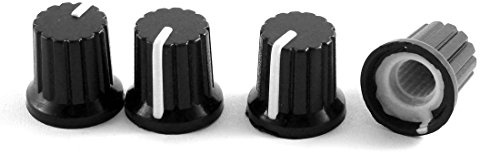 Aexit Schwarzer Kunststoff-Rippengriff 7mm Schaft-Potentiometer-Drehknopf 4-TLG (7fa4e98aedbcd76555664b1b6a2aa375)