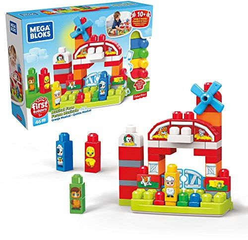 MEGA Bloks GCT50 - Musikspaß-Bauernhof mit 46 Teilen, Spielzeug ab 1 Jahr