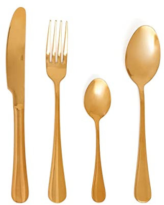 Quid Celebrat Set De 24 Cubiertos Oro, Acero Inoxidable