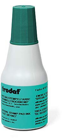 Trodat Stempelfarbe grün für Handstempelkissen, 25 ml Inhalt in Flasche, Dokumentenecht, zum Nachfüllen, Schnelltrocknend