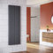ELEGANT - Radiatore a pannello verticale di design, 1800 x 590 mm, colore antracite, doppio strato, connettore centrale, scaldasalviette