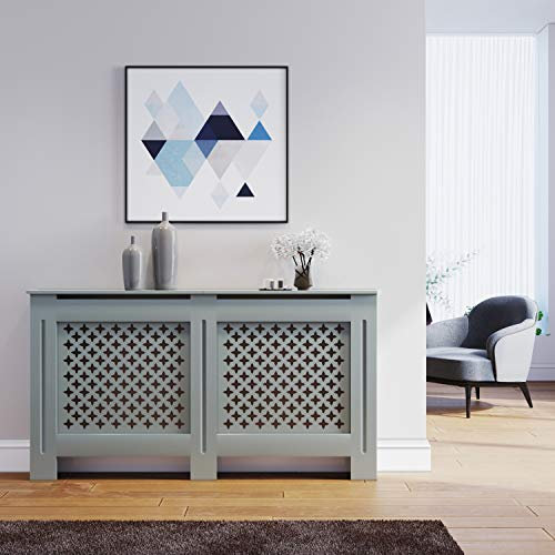 ELEGANT Radiator Covers Cross Slat Grey Painted Cabinet LARGE