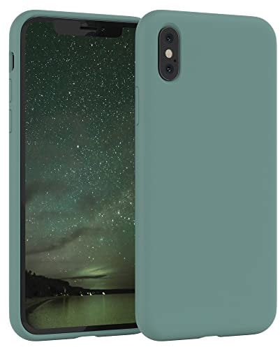 EAZY CASE - Silikon Hülle für iPhone XS Max Hülle weich stoßfeste Schutzhülle mit Kameraschutz Handyhülle iPhone XS Max Silikonhülle Dünn mit Premium Schutz TPU Cover Phone Case in Grün Dunkel