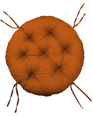 chilly pilley Almohada Redondo Papasan para sillón de ratán Almohada Acolchado para sillón Almohada de jardín Almohada Redondo con Lazos para Asiento (120cm, Naranja)