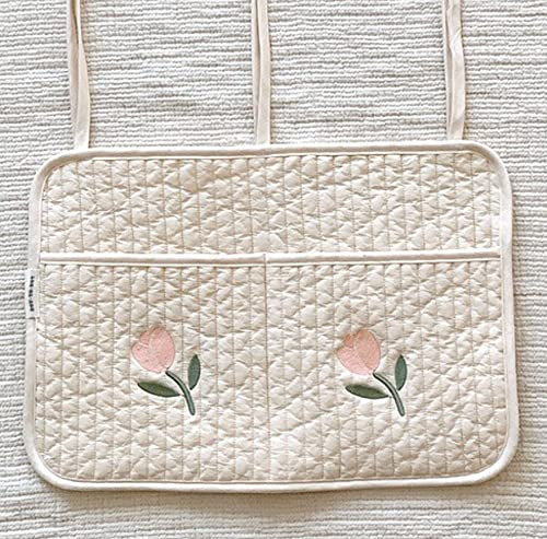 Kinderzimmer Hängender Bett Organizer Babybetttasche, Babybett Aufbewahrungstasche Hängende Tasche Organizer Für Babybett, Mehrzweck Krippentasche Für Windeln Babyflasche Kinder Spielzeug (Tulpe,L)