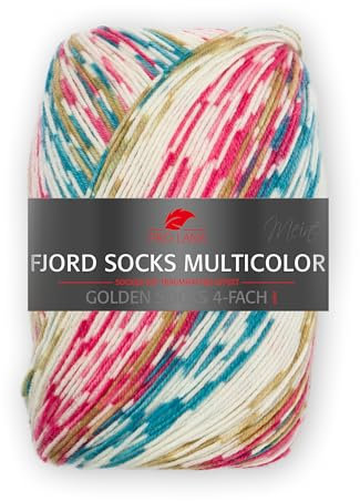 Pro Lana FJORD SOCKS MULTICOLOR 100 g 4-fach Sockenwolle mit einem einzigartigen Fjordmuster 425 m, Farbe:482