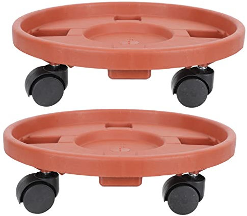 Holibanna 2pcs Moveable Flowerpot Holder Wheels Planter Stand for Use for Balcony Garden Home Decoration Fits Various Flowerpot