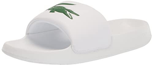 Lacoste Croco 1.0 Slide, Sandali a Ciabatta Donna, Bianco/Verde, 38 EU