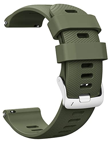 ANBEST Compatibile con Forerunner 255S/Vivoactive 4S/Venu 2S Cinturino, 18mm Silicone Sports Bracciale Sostituito per Garmin Vivomove 3S/Withings Cinturino per Donna e Uomo, Army Green