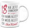 Tassenbrennerei Tasse mit Spruch 18 ab jetzt erwachsen - Kaffeetasse als lustiges Geschenk zum 18. Geburtstag für Sohn und Tochter (Weiß)
