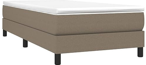 vidaXL Cadre de Lit, Lit Rembourré avec Pieds, Lit Simple avec Sommier à Lattes, Lit Adulte de Chambre à Coucher, Moderne, Taupe 80x200 cm Tissu