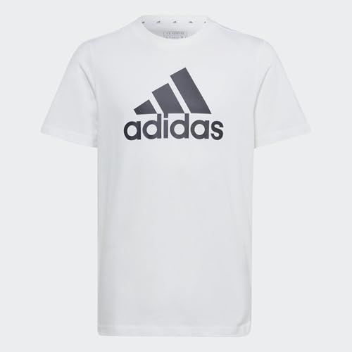 adidas Unisex Kids Essentials Big Logo Cotton Tee, White / Black, 7-8 Years