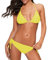 Durio Bikini Damen Push up Sexy 2tlg Bikini Damen Set mit Triangel Bikinihose Breit von Körpchen Verstellbar Gelb 36