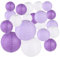 Surwin 21pcs Bunte Papierlaterne Set, Hochzeitsdeko Party Deko Lampions, Rund Papierlampe Hängend Papierlaternen lampions Bunt Gartenparty Deko (21er Set,Lila)
