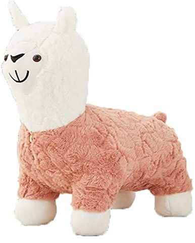 EnixWh Schuhschrank in Tierform, gepolsterter Ottoman, bequemer Schuhhocker mit Kleiner Alpaka-Fußstütze, geeignet für Schlafzimmer, Wohnzimmer, Flur, 9 Farben (Farbe: Rosa, Größe: 22 x 40 x 45 cm