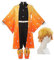Zhongkaihua Agatsuma Zenitsu Cosplay Kostüm - Anime Kimono Anzug Roben Set mit Perücken Halloween Karneval Party für Kostüm Erwachsene
