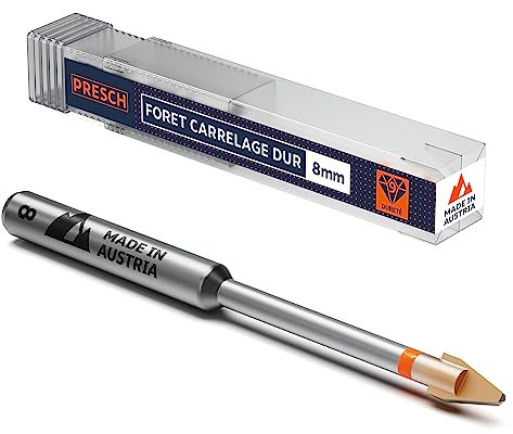 Presch Broca azulejos ⌀ 8mm | Broca especial para cerámica, azulejos duros, porcelana y vidrio | Broca porcelánico y cerámica incluye una caja
