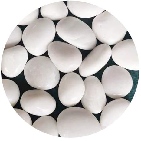 BigTree 2.86lb Natural River Rocks Decorative Pebbles Polished Smooth Surface White Original Stones Home Decoration Decorative Rocks For Landscaping Vase Flower Pots Fish Tanks Succulents 1-3cm