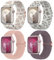 Delidigi 4 Piezas Trenzada Correas Compatibles con Apple Watch 40mm 41mm 38mm 42mm Mujer Hombr, Correa de Reemplazo Estirables Elásticos para iWatch Series 11 10 9 8 7 6 5 4 3 2 1/SE 3 2 1