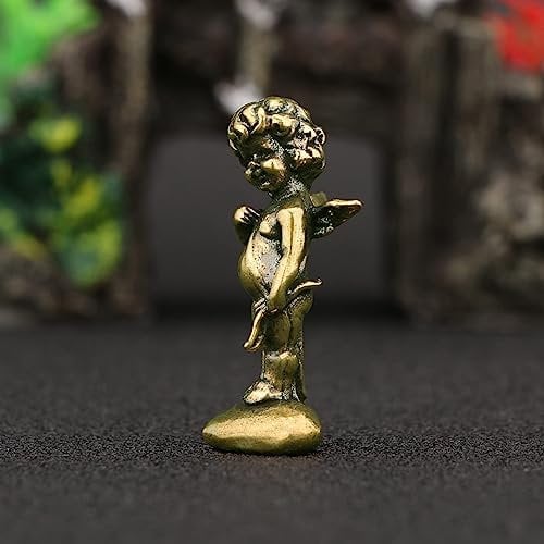 YUZDNM Deko Modern Statue Skulptur - Desktop Kunststatue, Kleine Ornamente Messing-Engelfiguren, Retro-Kupfergott Der Liebe Amor-Statue, Desktop-Dekorationen, Heimdekorationszubehör