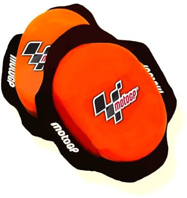 Deslizadera de Rodilla para motoristas, Rodillera deslizantes Carretera Circuito competicion Sliders con Logo MotoGP (Naranja)