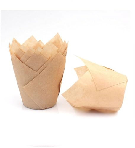 2 Zoll Backförmchen aus Papier Tulpe, Muffinförmchen Kuchenförmchen Muffins Cupcake-Liner Papierförmchen, Natürlich Braun, 200er Pack
