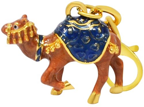 Juanxian Feng Shui Cash Flow Kamel Schlüsselanhänger Reichtum Porsperität Erfolg Glück Amulett W5497, blau, 9 * 3.5cm