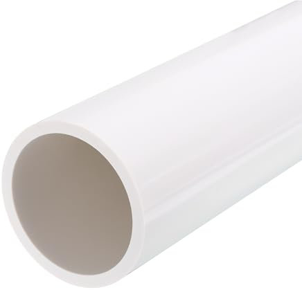 QUARKZMAN PVC Rigido Rotondo Tubo 63,8mm(2 1/2) ID 75mm(3) OD 350mm Bianco Alto Impatto per Acqua Tubo Artigianato Cavo Manicotto