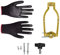 Colcolo Juego de Adaptador de Broca para Orificio Cuadrado y Guantes Fáciles de Instalar en Acero Inoxidable Duradero para Taladro Manual, Estilo C