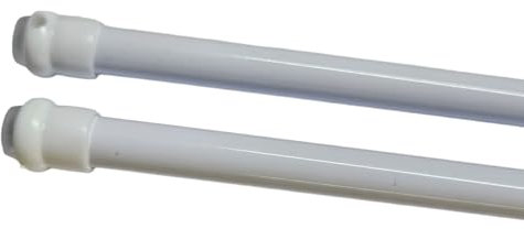 Astine regolabili per tende balconi finestre misure 27-36 oppure 36-60 colori oro argeno e bianco compresi di ganci legno (27-36 cm, Bianche)