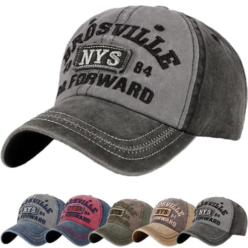 DURINM Cappellino Uomo con Visiera 100% Cotone Baseball cap Compleanno Uomo Regalo Berretto da Baseball Unisex Regolabile Cappello con Visiera Casuale (NYS - Nero)