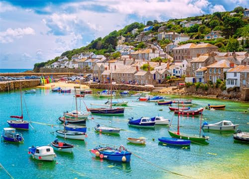Mousehole Harbour Jigsaw Puzzles Age 14+ for Adults 1000 Jigsaws Mousehole Village Jigsaws 1000 Pieces for Adults Gifts