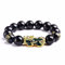 Kristall-Armband,Schwarzer Obsidian Armband, Piyao Sechs Worte natürliches schwarzes Obsidian-Kristall-Armband for Schutz Feng Shui Reichtum geschnitztes Mantra-Stein-Armband for Männer und Frauen, 6