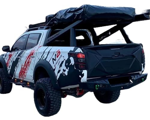 Heckklappenschutz kompatibel mit Mitsubishi L200 Triton Serie 5/6 2015+ | kompatibel mit Mitsubishi L200 Triton 5/6 2015- - Mattschwarz