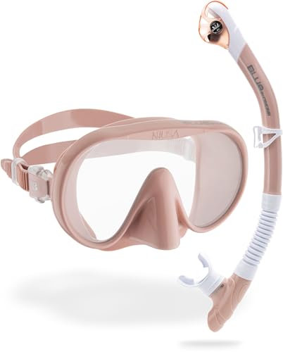 CRESSI Musa & Scilla Almond - Kombiset Schnorchelmaske Musa und Schnorchel Scilla, Roségold, Einheitsgröße, Erwachsene