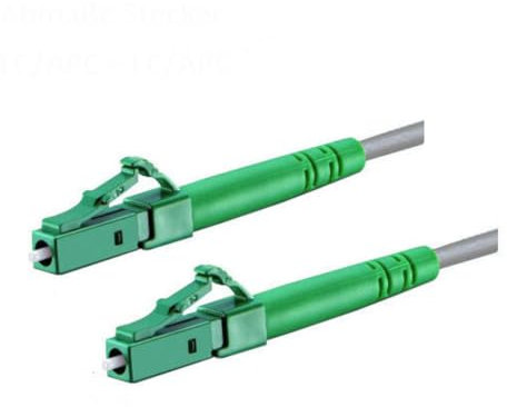 CONBIC® LWL Simplex Glasfaserkabel LC/APC 8° zu LC/APC 8°, grau, OS2 Patchkabel, 9/125μm, LSZH, FTTH Lichtwellenleiter, G.657.A2 (12m)