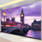 Vlies Fototapete London-Impressionen Themse Wohnzimmer Schlafzimmer Motivtapeten Wandtapete Tapete Vliestapete UV-Beständig Hohe Auflösung 200x140 cm