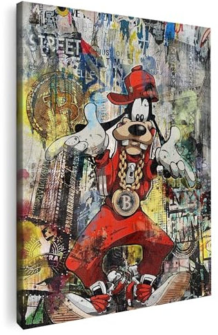 Artmazing | Urban Goofy Bild bunt | S-Art Bilder | Urban Goofy Bilder Modern | Leinwandbilder XXL Wohnzimmer | Wandbild Urban Goofy Deko XXL | Bild Leinwand XXL | buntes Poster für Wand