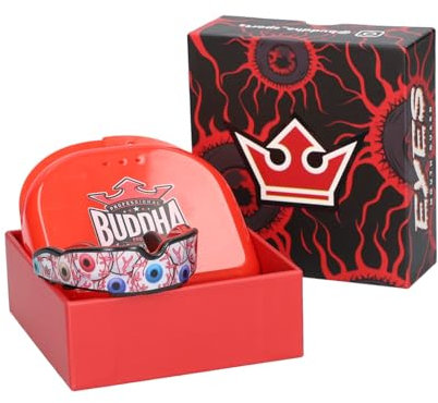 BUDDHA FIGHT WEAR Premium-Zahnschutz für Erwachsene und Kinder ab 12 Jahren, für alle Kontaktsportarten, einschließlich Rugby, MMA, Kickboxen, Judo, Hockey und Boxen (rot-weiß)