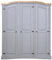 Wardrobe Mexican Pine Corona Range 3 Doors Grey, Grey, wenjingqiUK-282621