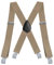 Zclro Hosenträger für Herren, 3,5 cm Hosenträger mit Sehr Starken 4 Metall Clips Hosenträger Einstellbar und Elastisch Einheitsgröße für Männer und Damen - Beige
