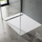 doporro Plato de Ducha Rectangular 80x90x4cm Mármol Fundido en Blanco Conexiones DIN apto para Instalación a ras de Suelo Geoma04